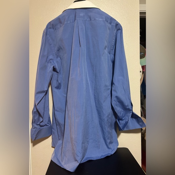Jos A Bank Blue long sleeve w/white collar -cuff links required- size 16-34 - Picture 4 of 15